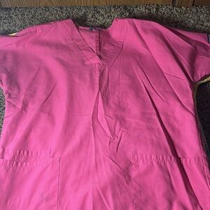 Pink Cherokee V-Neck Scrub Top